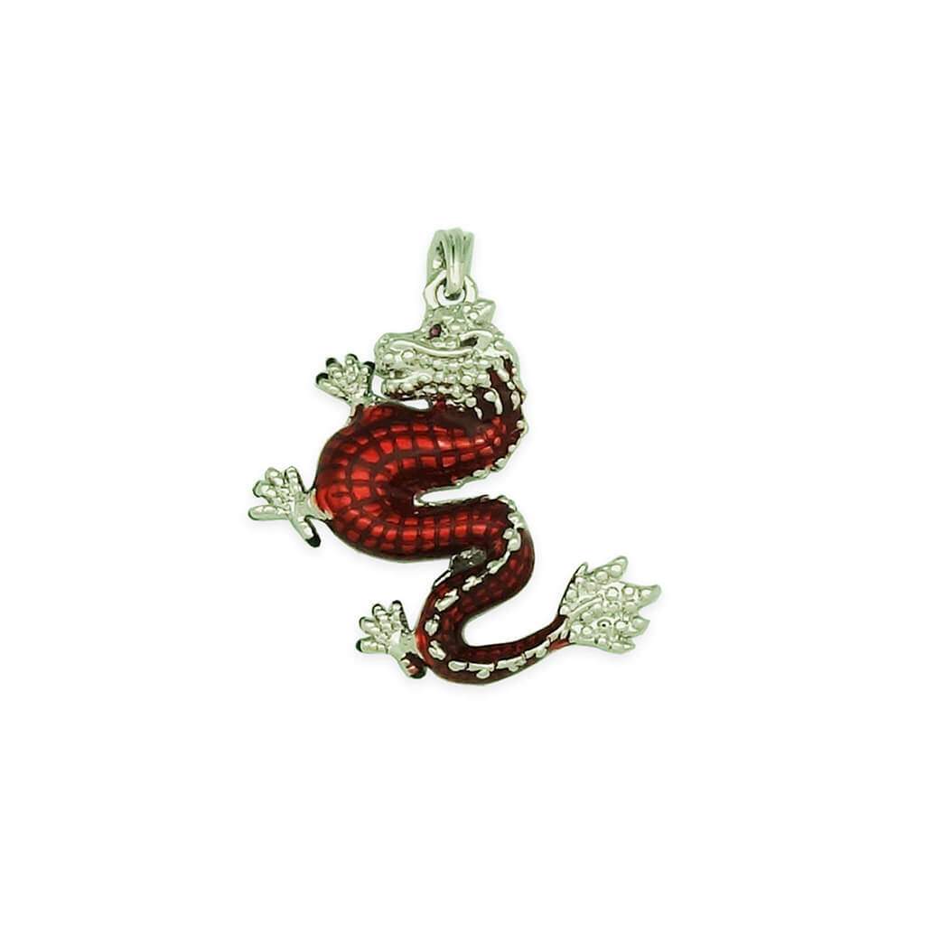 5-Clawed Pregnant Dragon Pendant (Red)