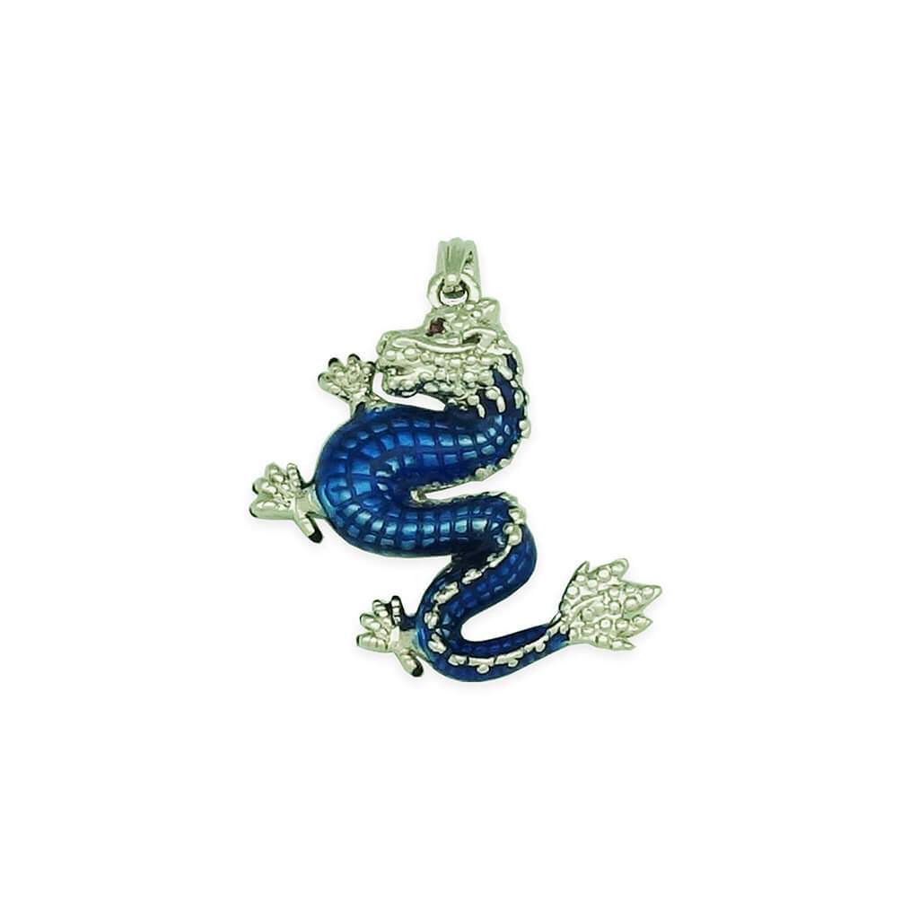 5-Clawed Pregnant Dragon Pendant (Blue)