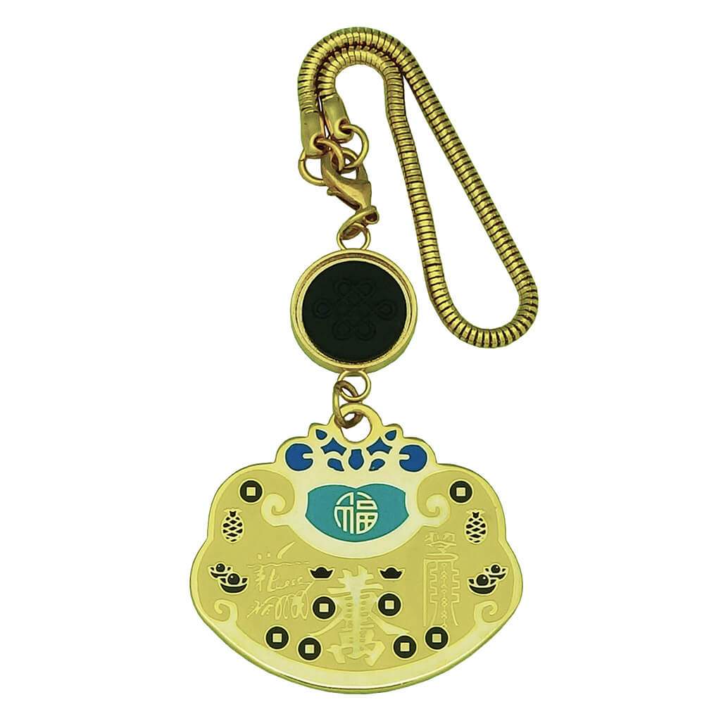 Wealth Cat Gold Lock Coin Amulet