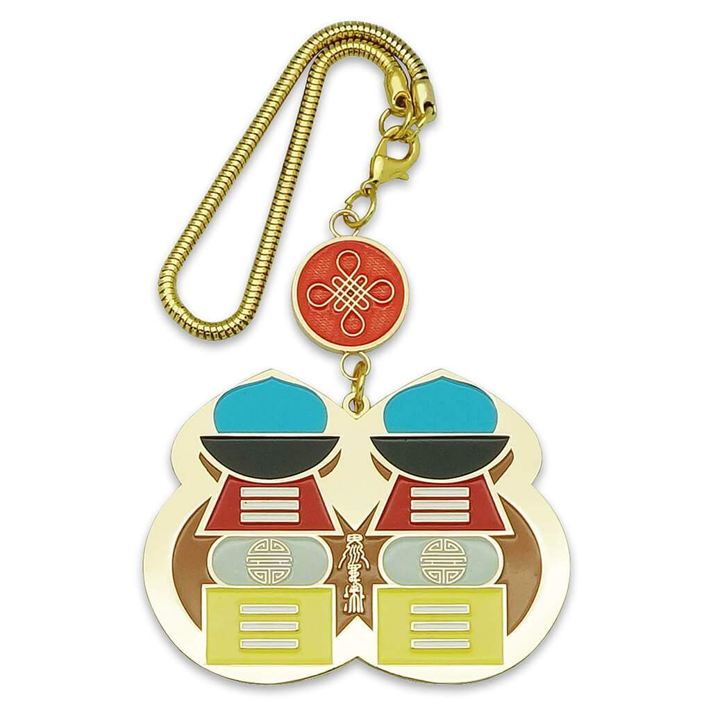 Twin Wulou with 5 Element Pagodas Amulet