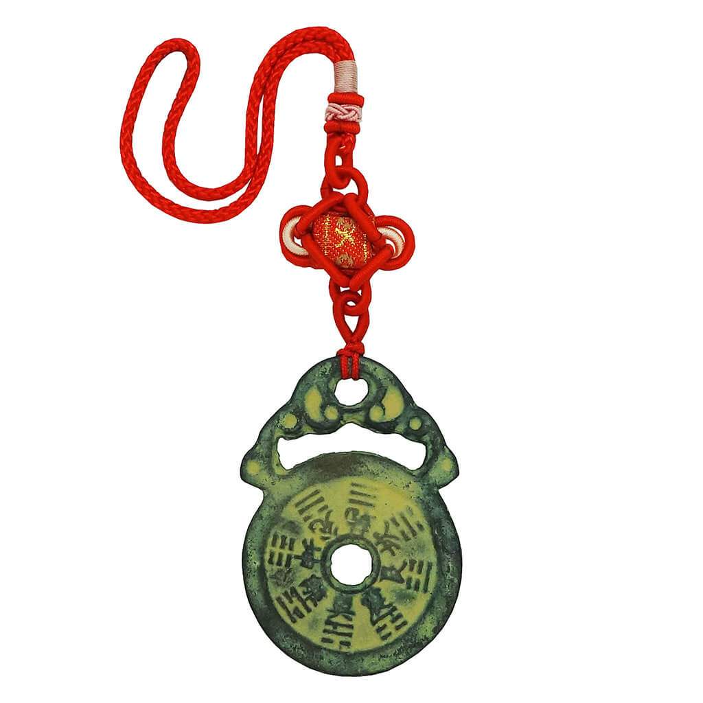Vintage Bat Lock Bagua Horoscope Coin Amulet