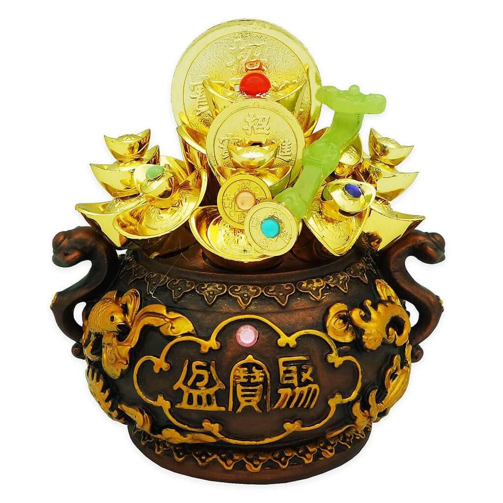 Wealth Pot with Eight Auspicious Objects (X-Large)