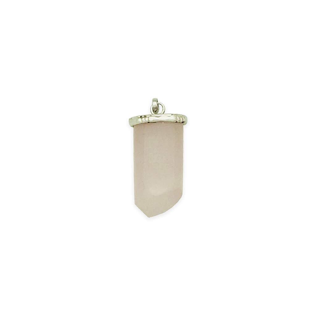 Pink Chalcedony Point Pendant Necklace