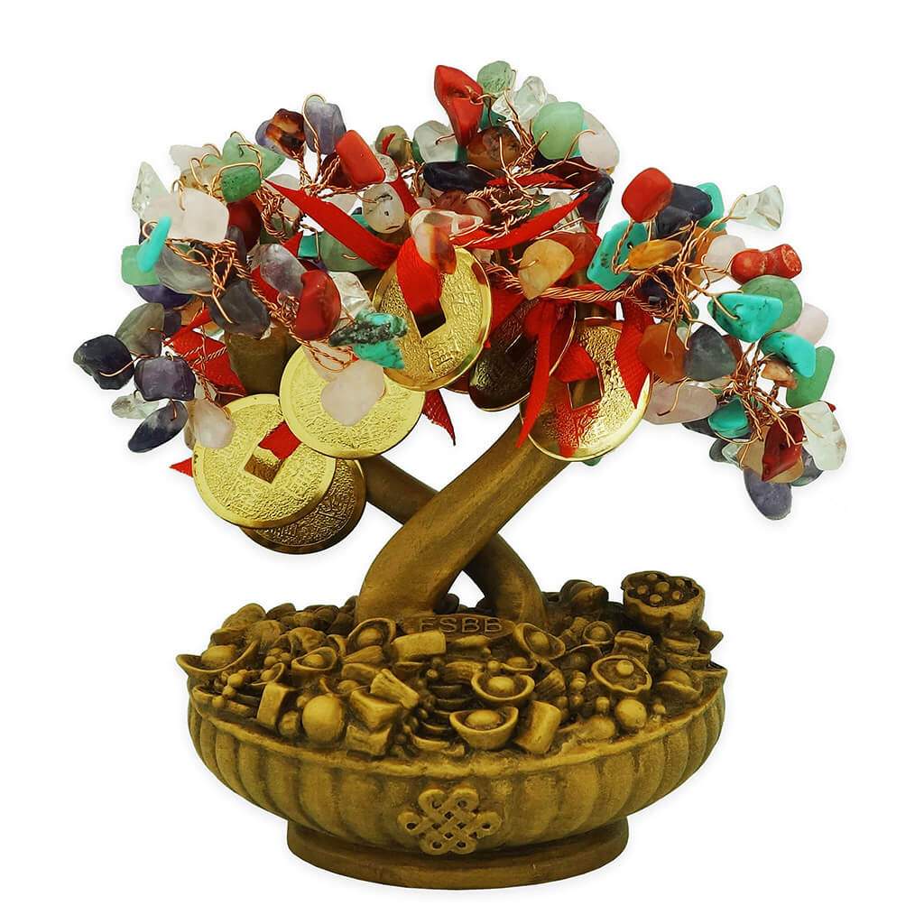 GENUINE MIXED CRYSTAL Tree for Overall Smoothsailing Luck