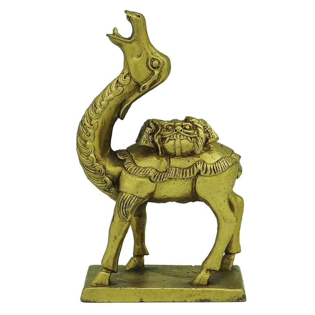 Bronze Camel Biting a String of Coins
