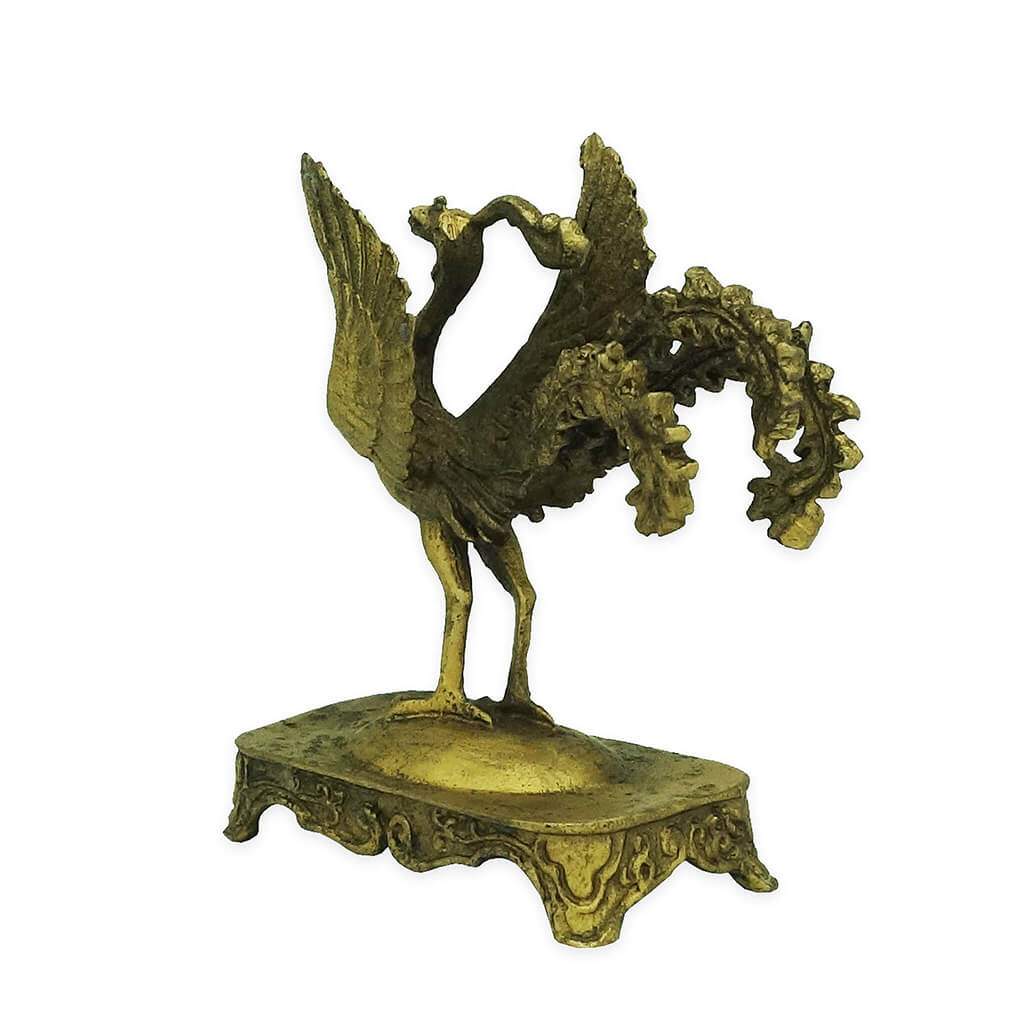 3.2-in Bronze Flying Phoenix on Stand