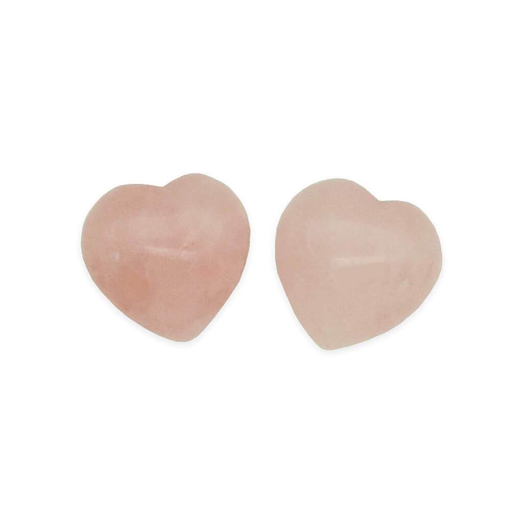 Pair of Rose Quartz Hearts with Pouch