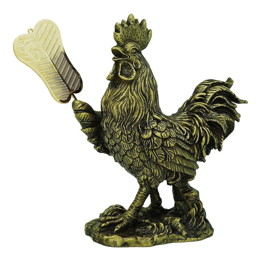Rooster Holding Bajiao Fan (Large)