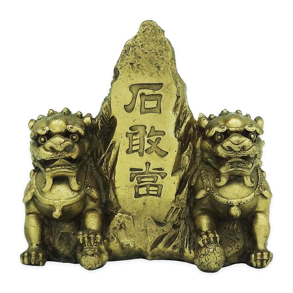 5-in Bronze Shigandang with Fudogs (Large)