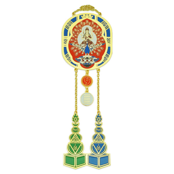 Peacock King Five Element Pagodas. Bring home one of the most effective Period 9 protection plaque designed to safeguard your family from illness, misfortune, negativity, and poisonous energies. Featuring the radiant Peacock King Bodhisattva (Mahamayuri), this exquisite piece transforms harmful forces into healing, protection, and vitality.