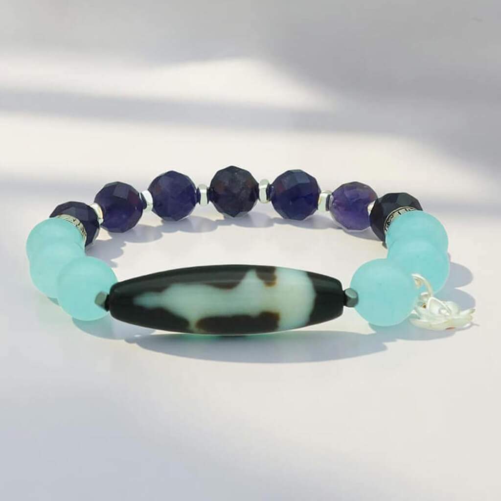 Goddess of Mercy Divine Protection Dzi Bracelet