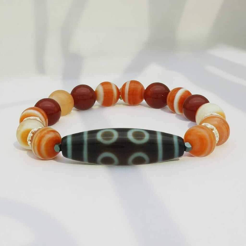 8 Eyes Dzi Prosperity Booster Bracelet