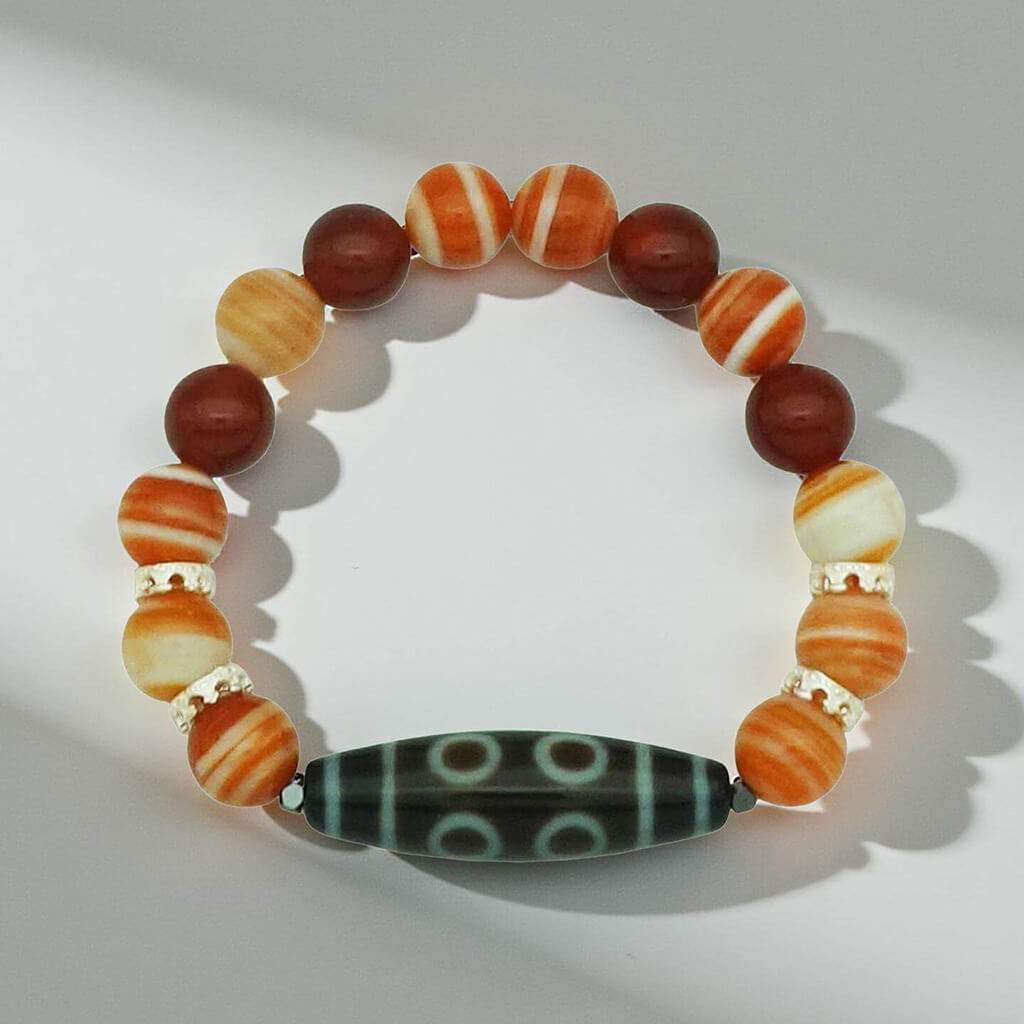 8 Eyes Dzi Prosperity Booster Bracelet