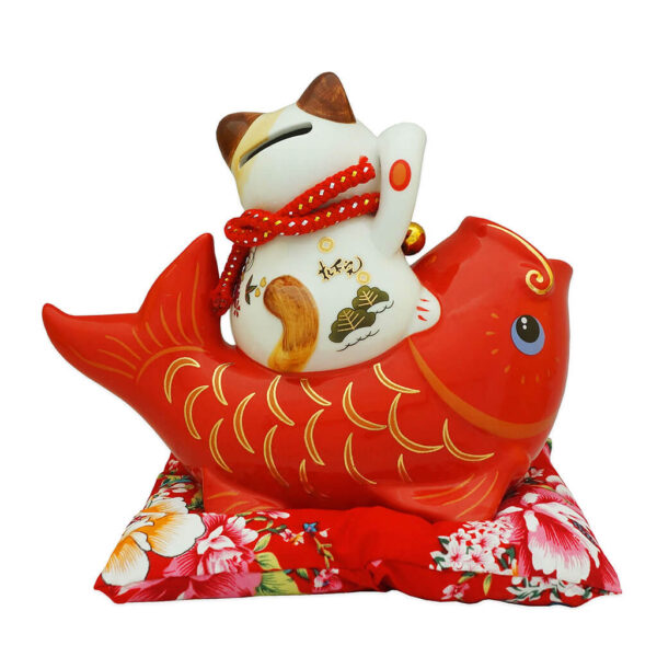 Wealth Cat Riding Fortune Carp